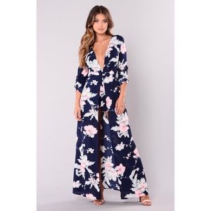 Ximena Floral Maxi Dress - Navy